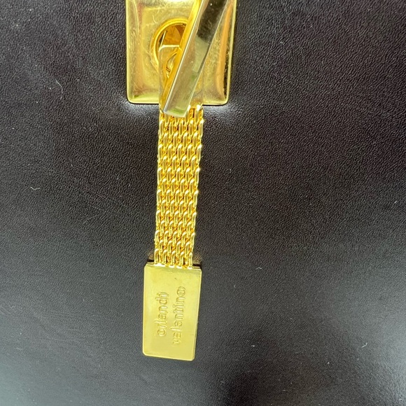 VALENTINO ORLANDI Vintage Brown Leather Gold Tone Top Handle Satchel Bag - Picture 4 of 16